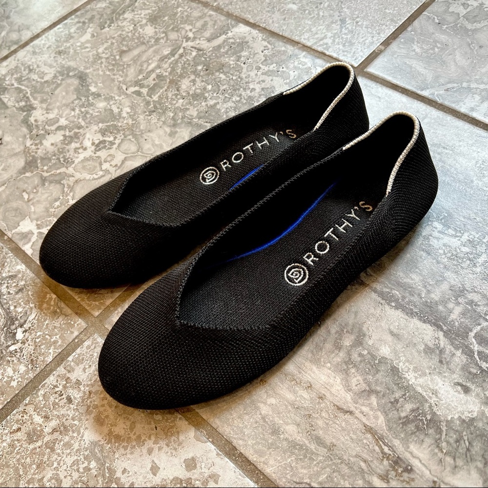 Rothy’s flats W8.5 (discontinued black with white trim!)